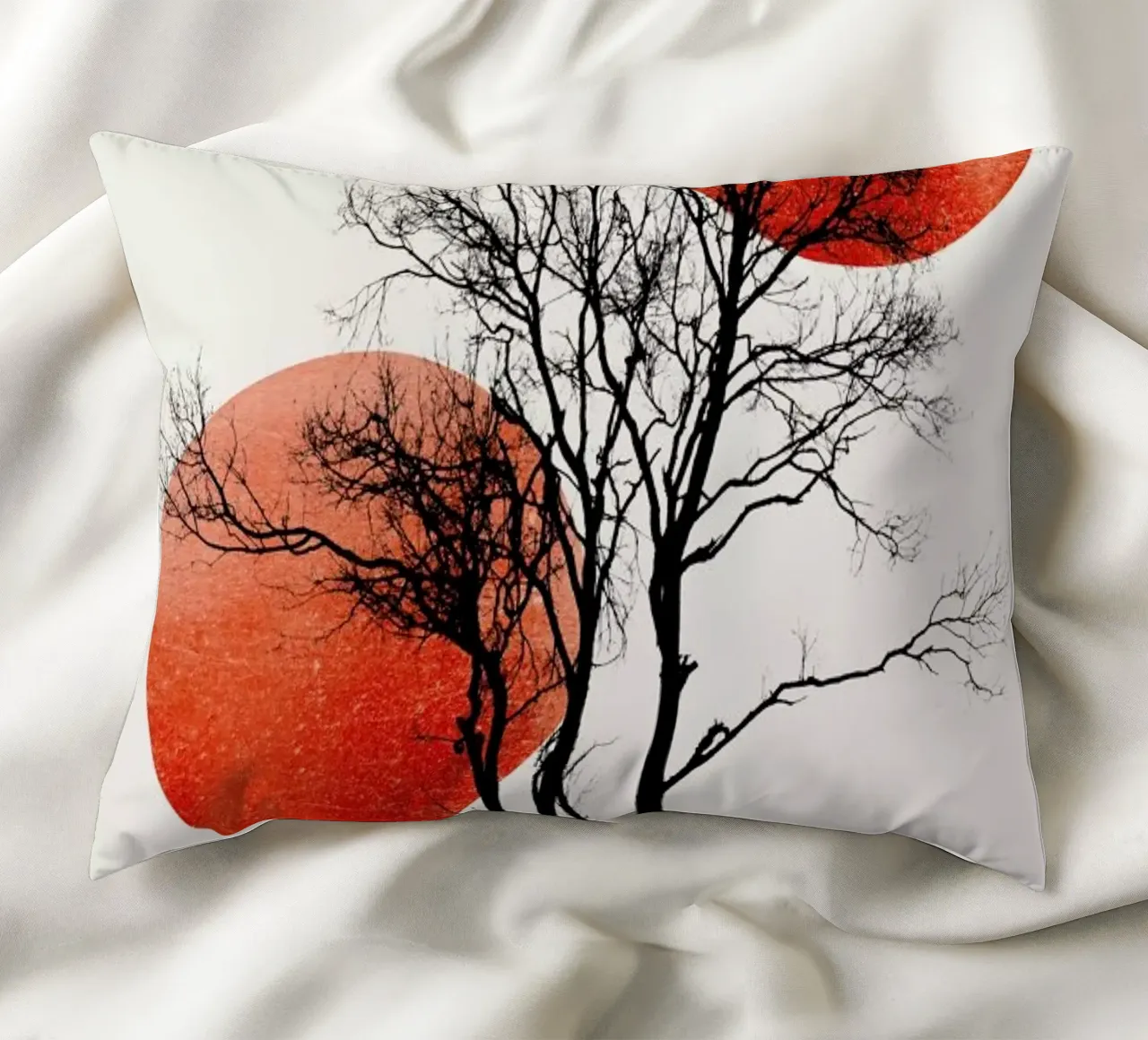 Sun And Moon Hiding Rouge cuscino da Kubistika