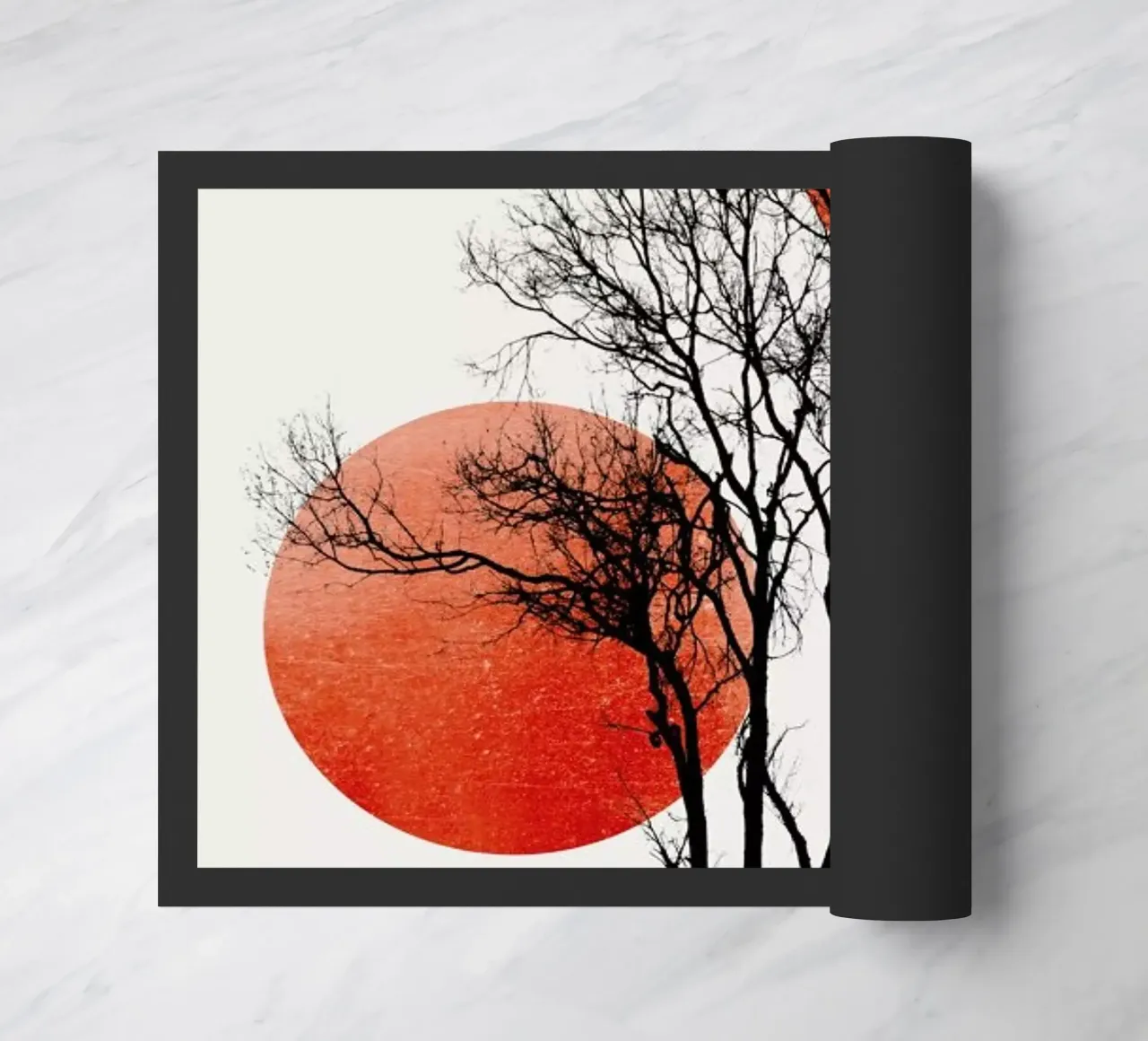 Sun And Moon Hiding Rouge doormat by Kubistika