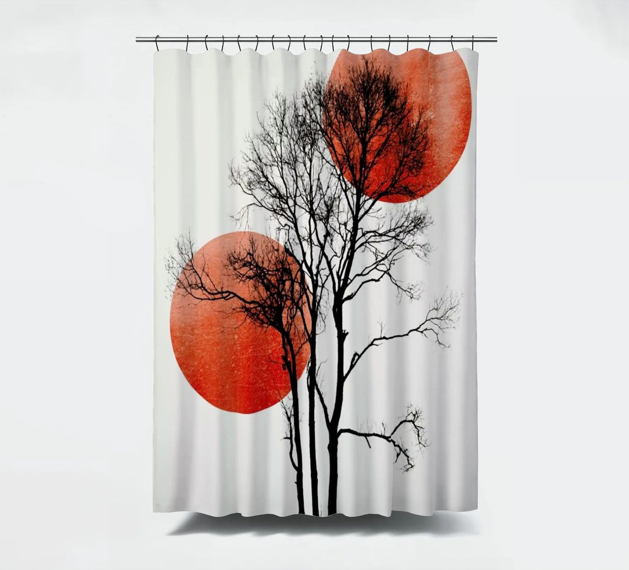Sun And Moon Hiding Rouge Duschvorhang von Kubistika