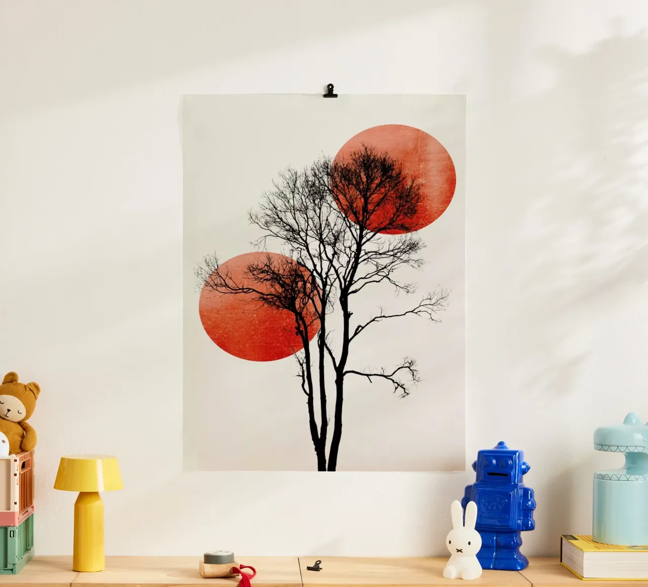 Sun And Moon Hiding Rouge poster da Kubistika