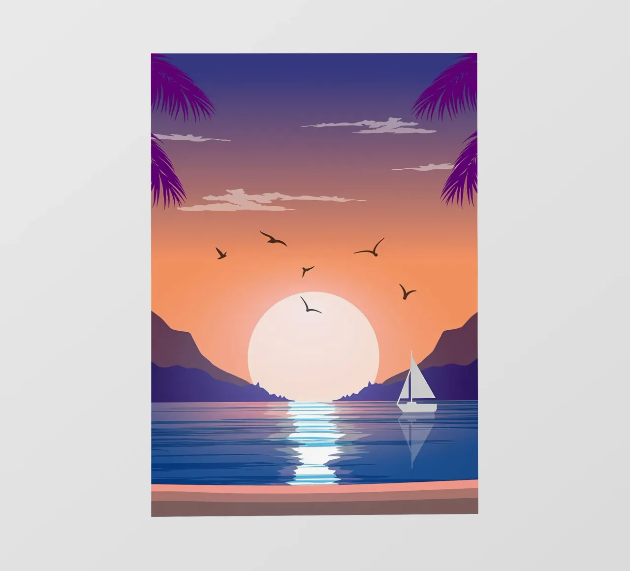 Spiaggia del tramonto telo in pvc da Bartosz Powalka