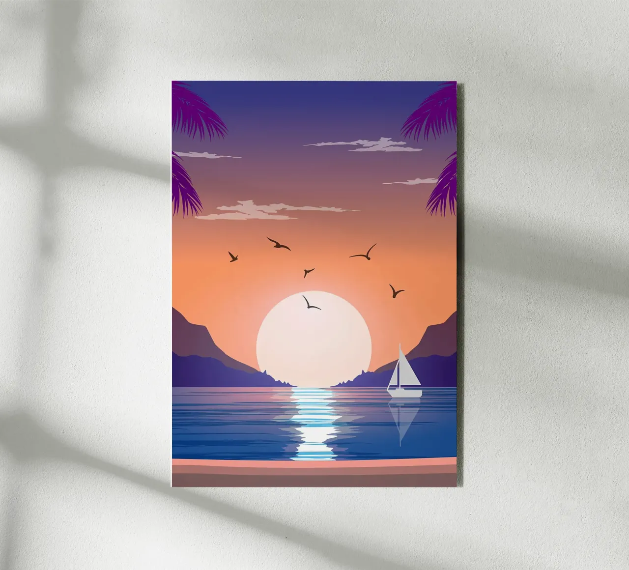 Sunset Beach alu-dibond by Bartosz Powalka