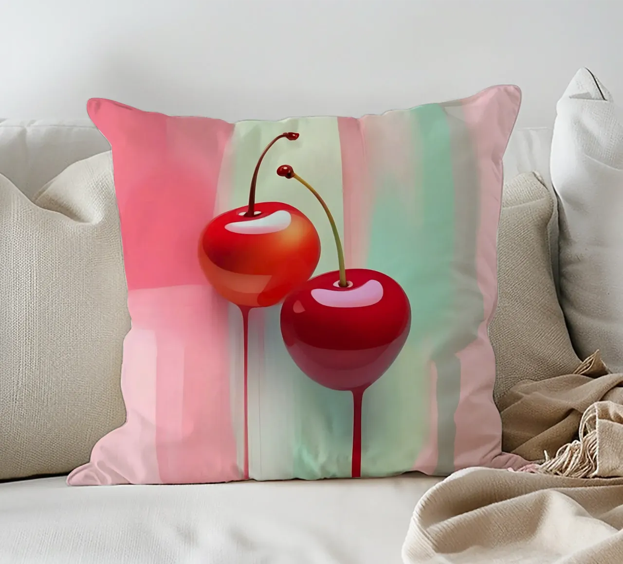 Ciliegie_stile_A_2 cuscino da Pink- und LoveArt by LK