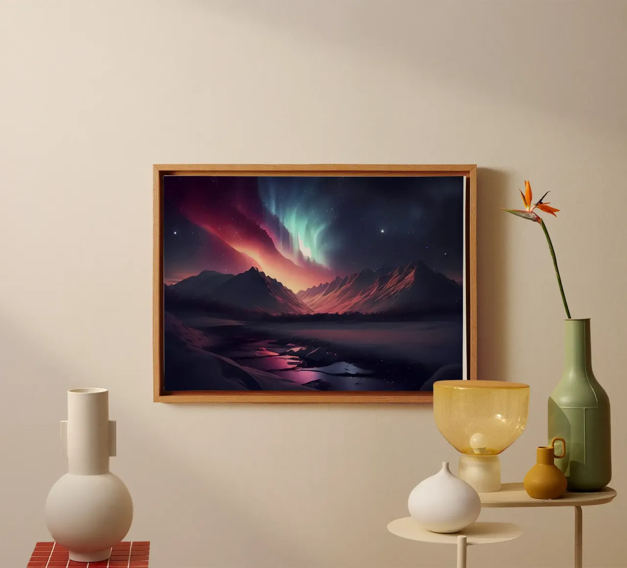 Noorderlicht canvas met Baklijst van Matthew Katz