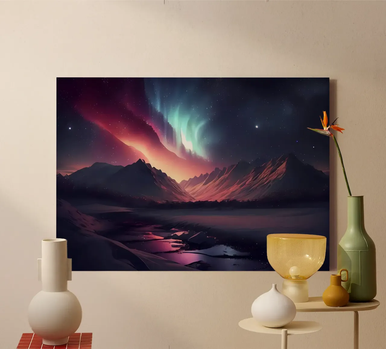 Noorderlicht canvas met Baklijst van Matthew Katz