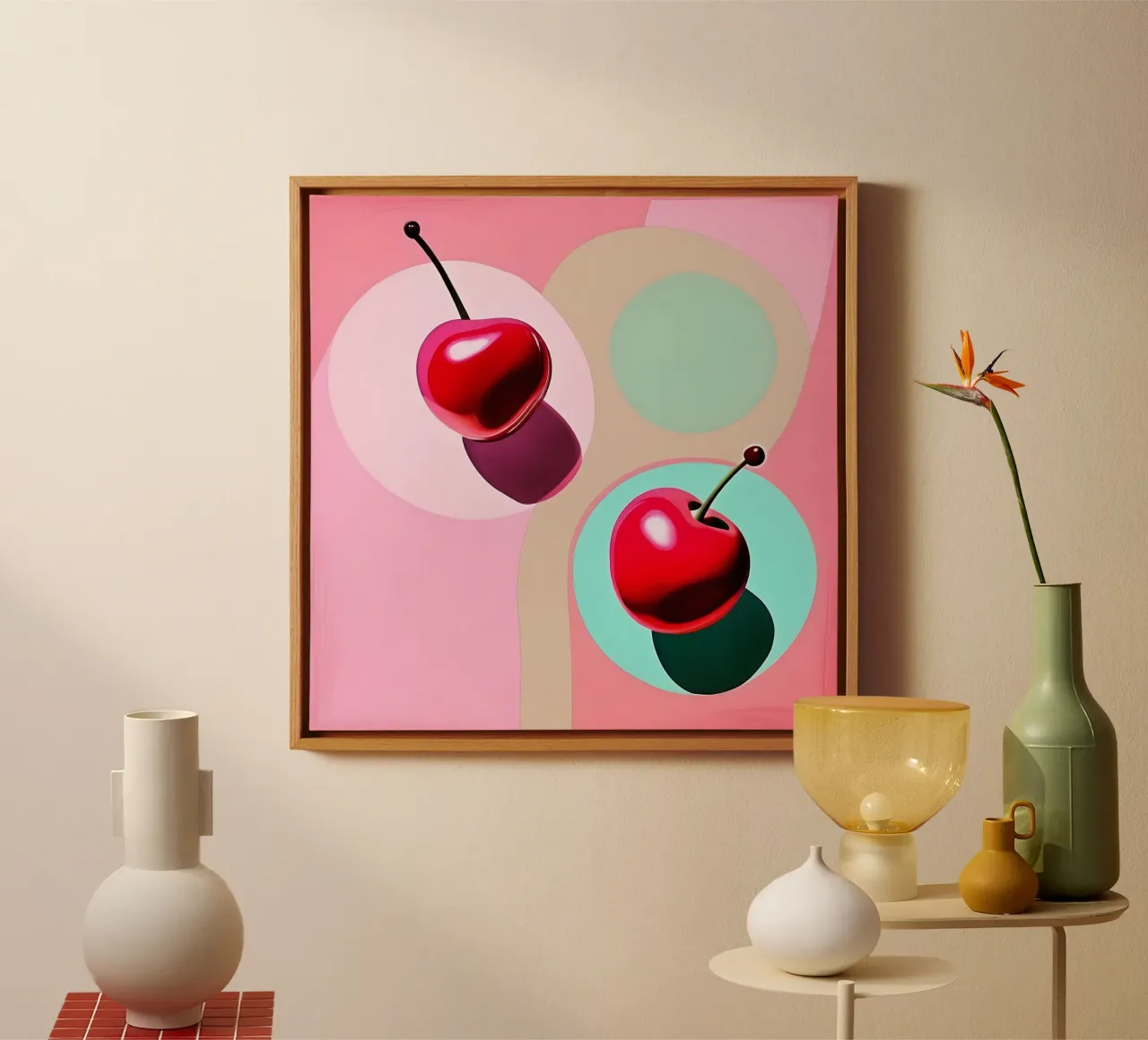 Cherries_style_A_3 canvas by Pink- und LoveArt by LK
