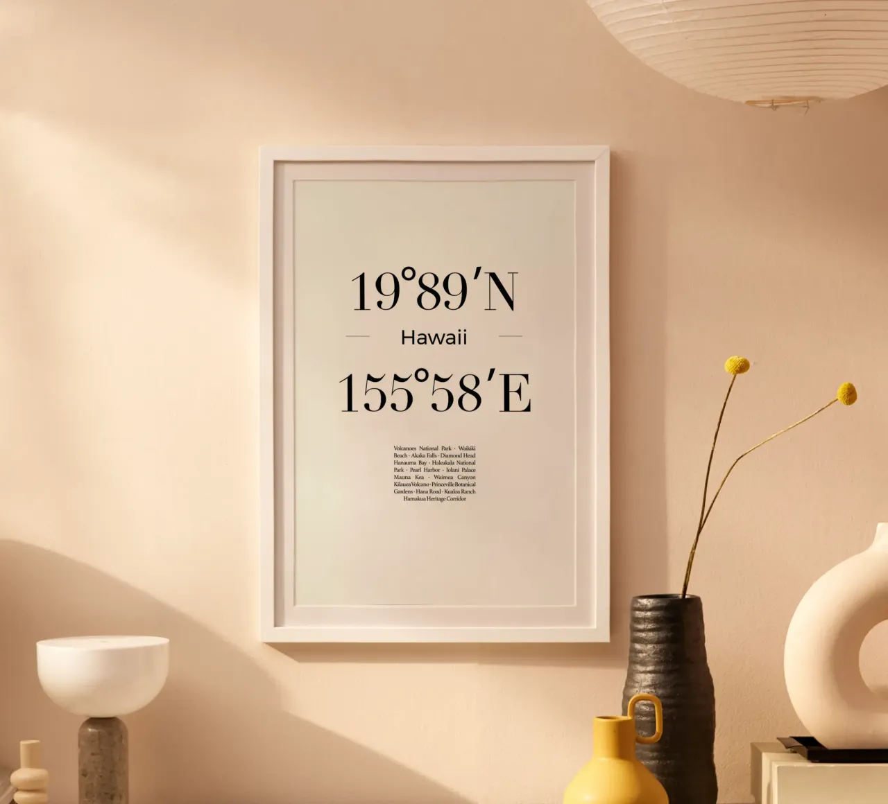Hawaii poster with wooden frame by Studio One