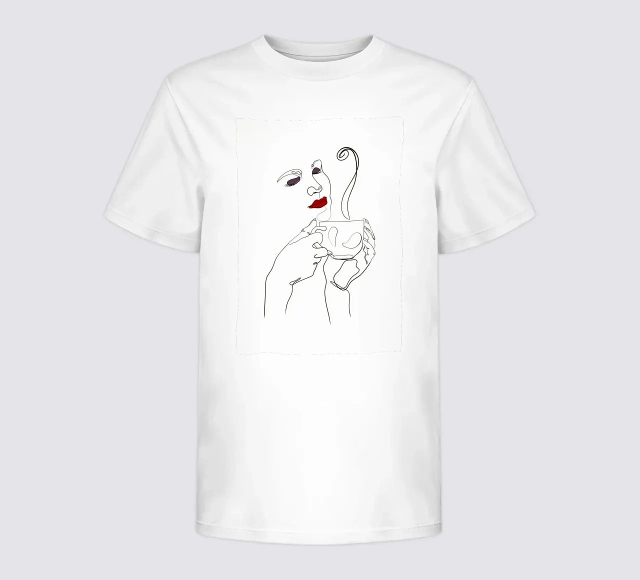 Donna con tazza di caffè in mano t-shirt bambini da Aiden Garcia