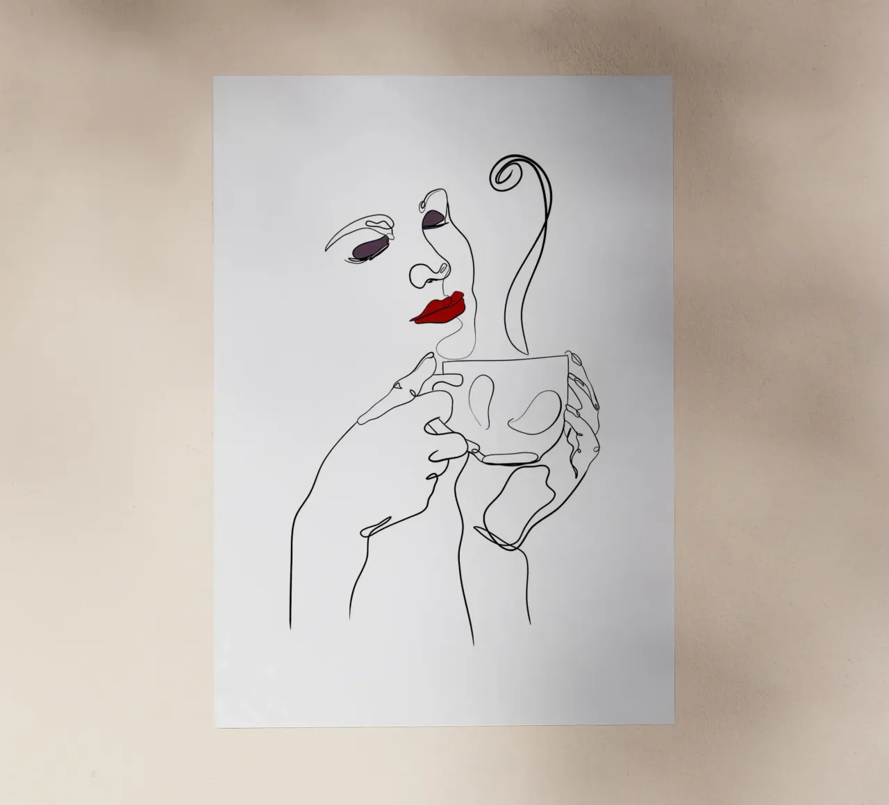 Donna con tazza di caffè in mano pellicola backlit da Aiden Garcia