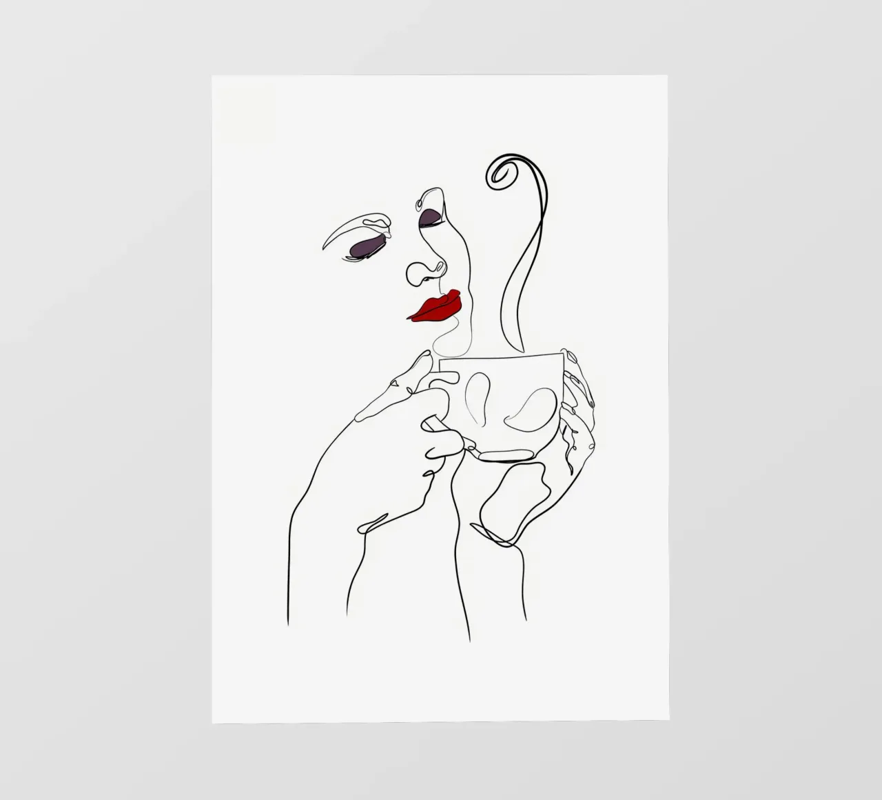 Donna con tazza di caffè in mano pellicola backlit da Aiden Garcia