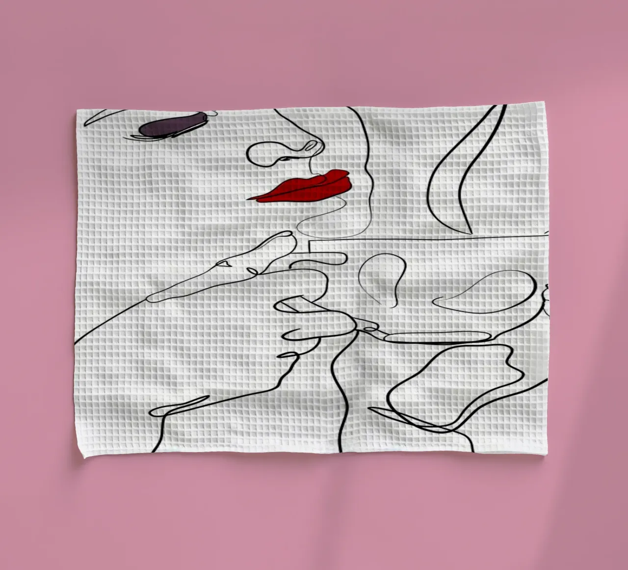 Donna con tazza di caffè in mano canovaccio da cucina da Aiden Garcia