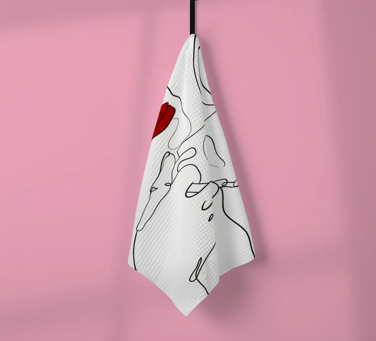 Donna con tazza di caffè in mano canovaccio da cucina da Aiden Garcia