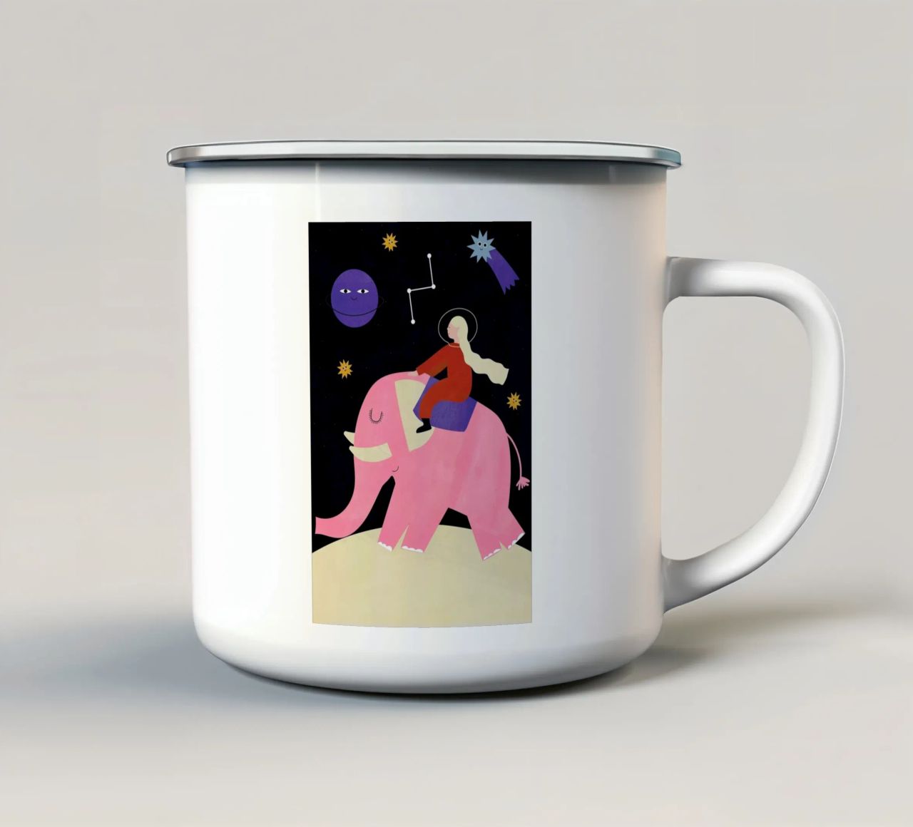 Elephant Ride tazza in smalto da Little Flourishes