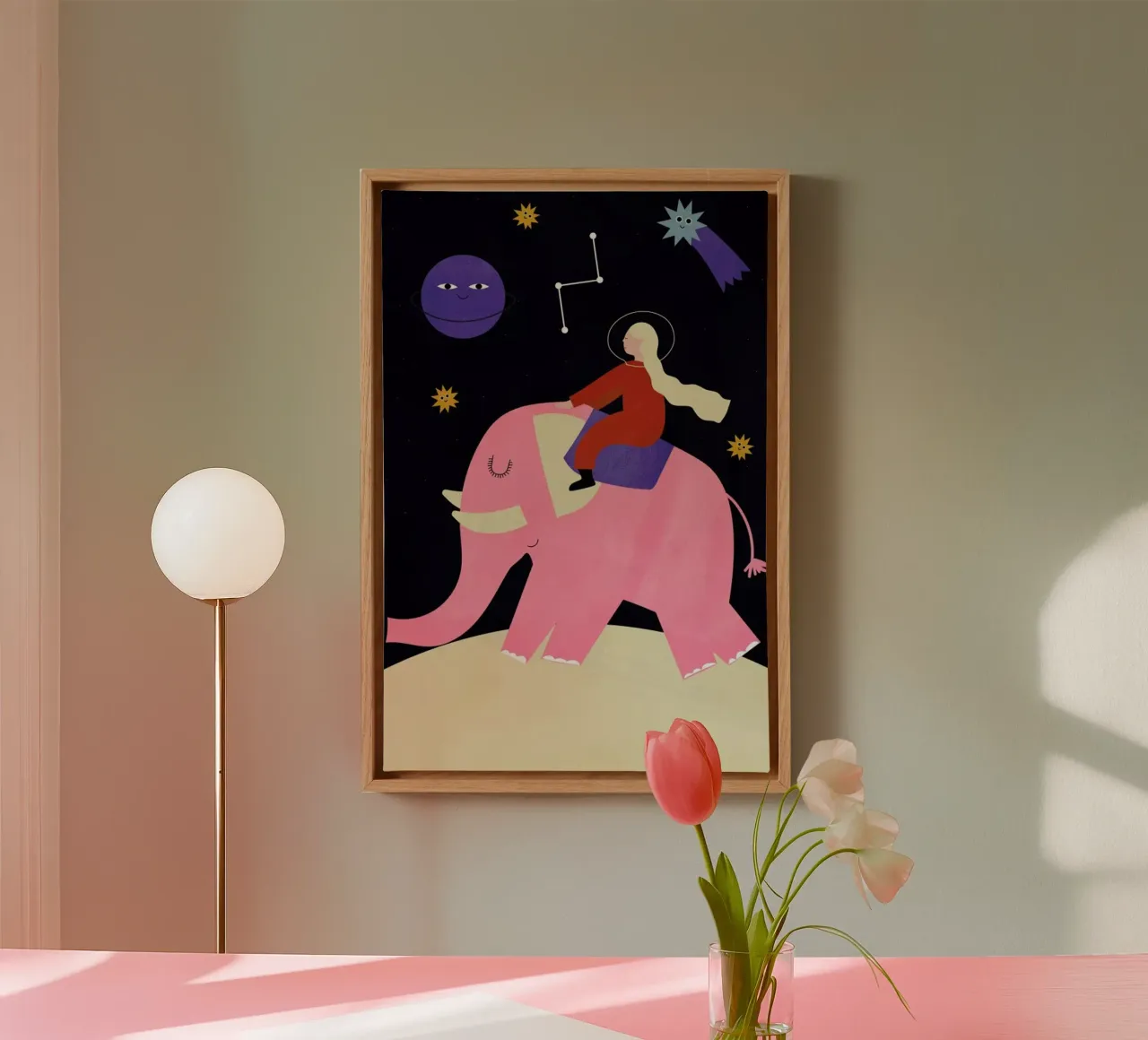 Elephant Ride tela con Cornice a cassetta da Little Flourishes