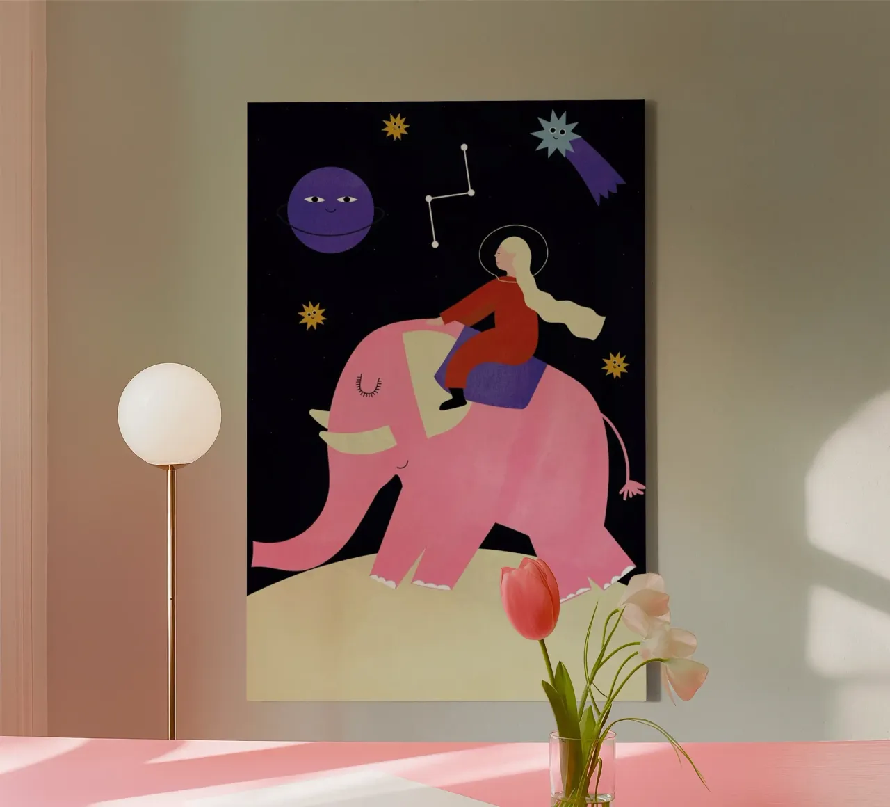 Elephant Ride tela con Cornice a cassetta da Little Flourishes