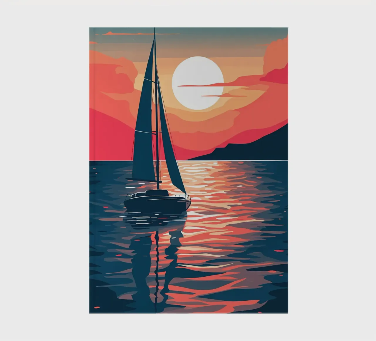 sailboat on the water notebook by Bartosz Powalka