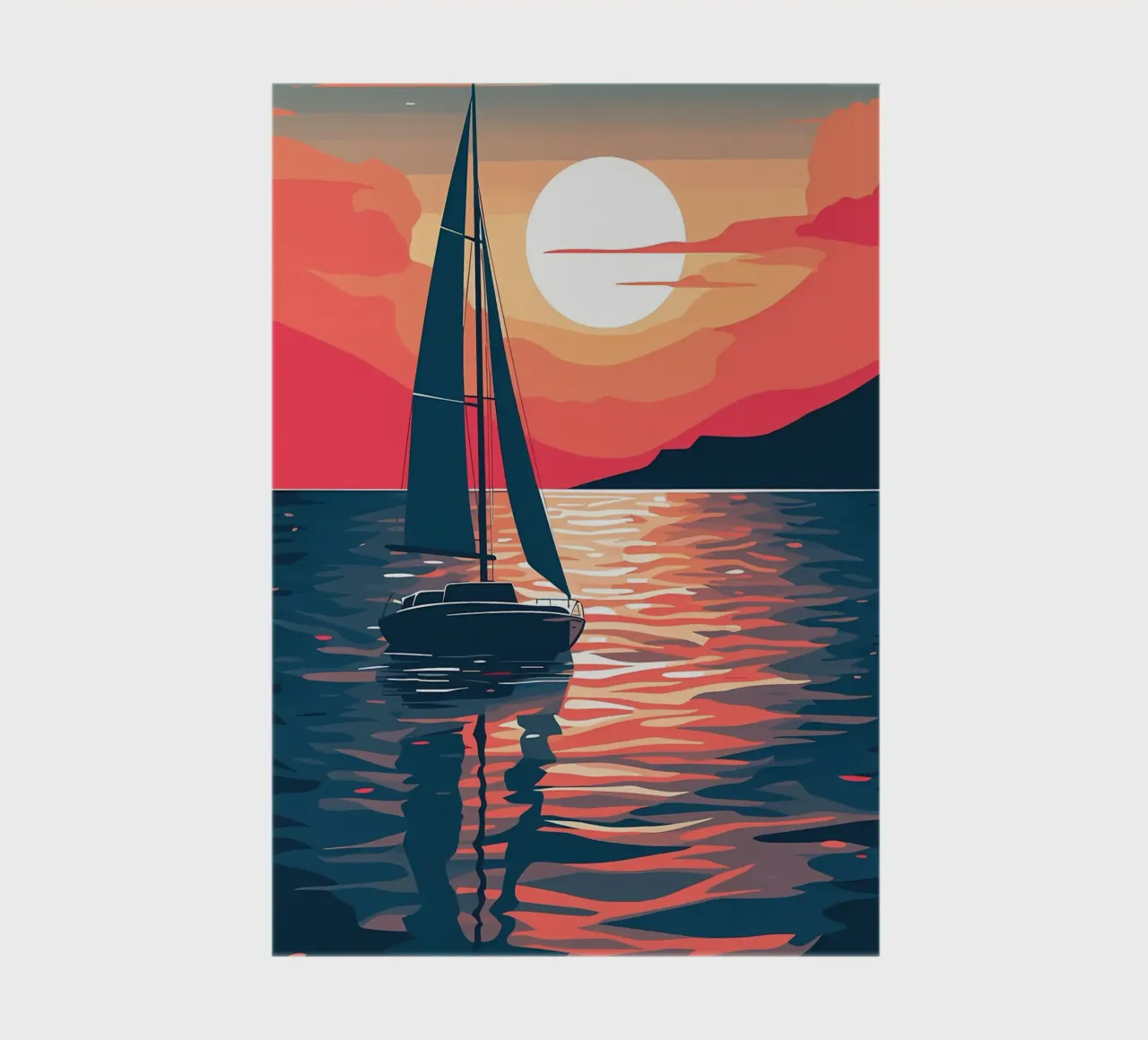 sailboat on the water notebook by Bartosz Powalka