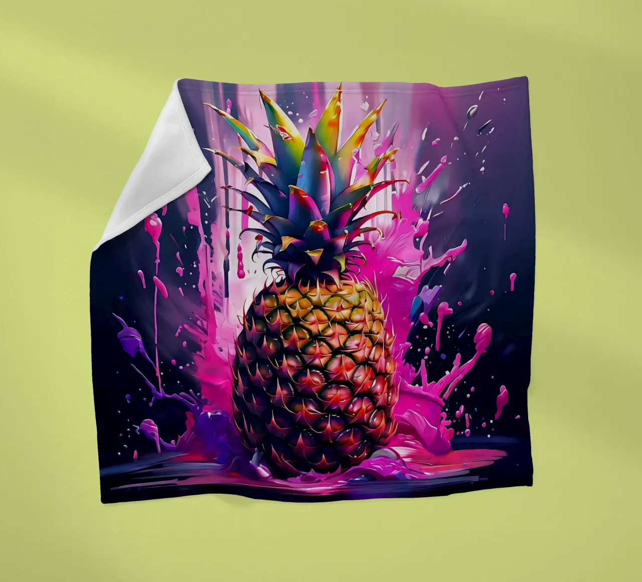 Ananas_1 coperta in pile da Pink- und LoveArt by LK