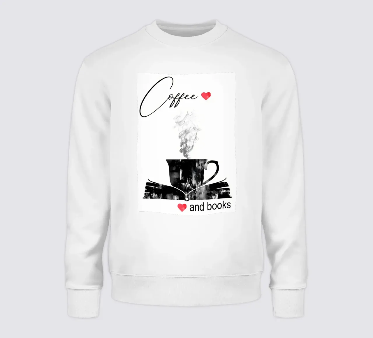 Cup of coffee and books sweatshirt by Aiden Garcia