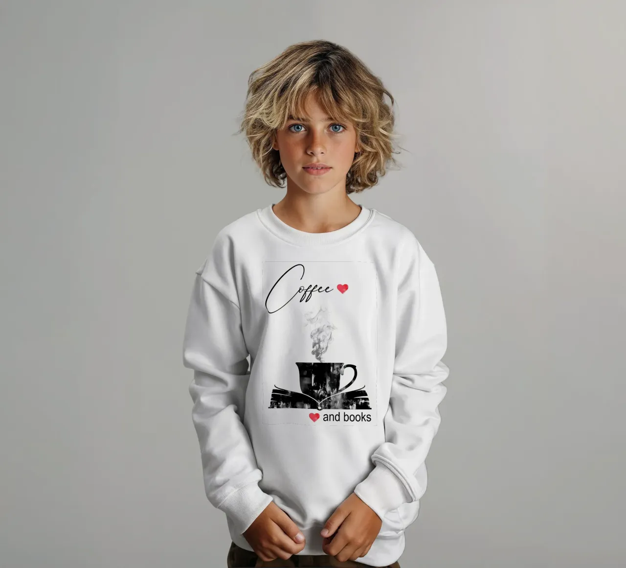 Tazza di caffè e libri felpa bambino da Aiden Garcia
