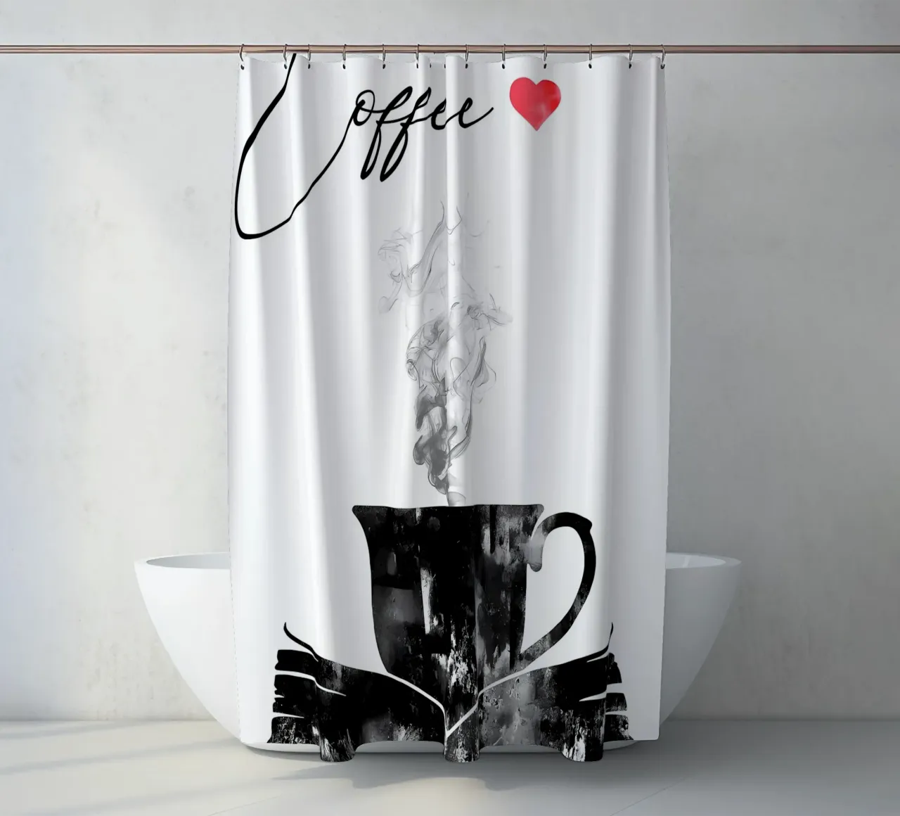 Tazza di caffè e libri tenda da doccia da Aiden Garcia