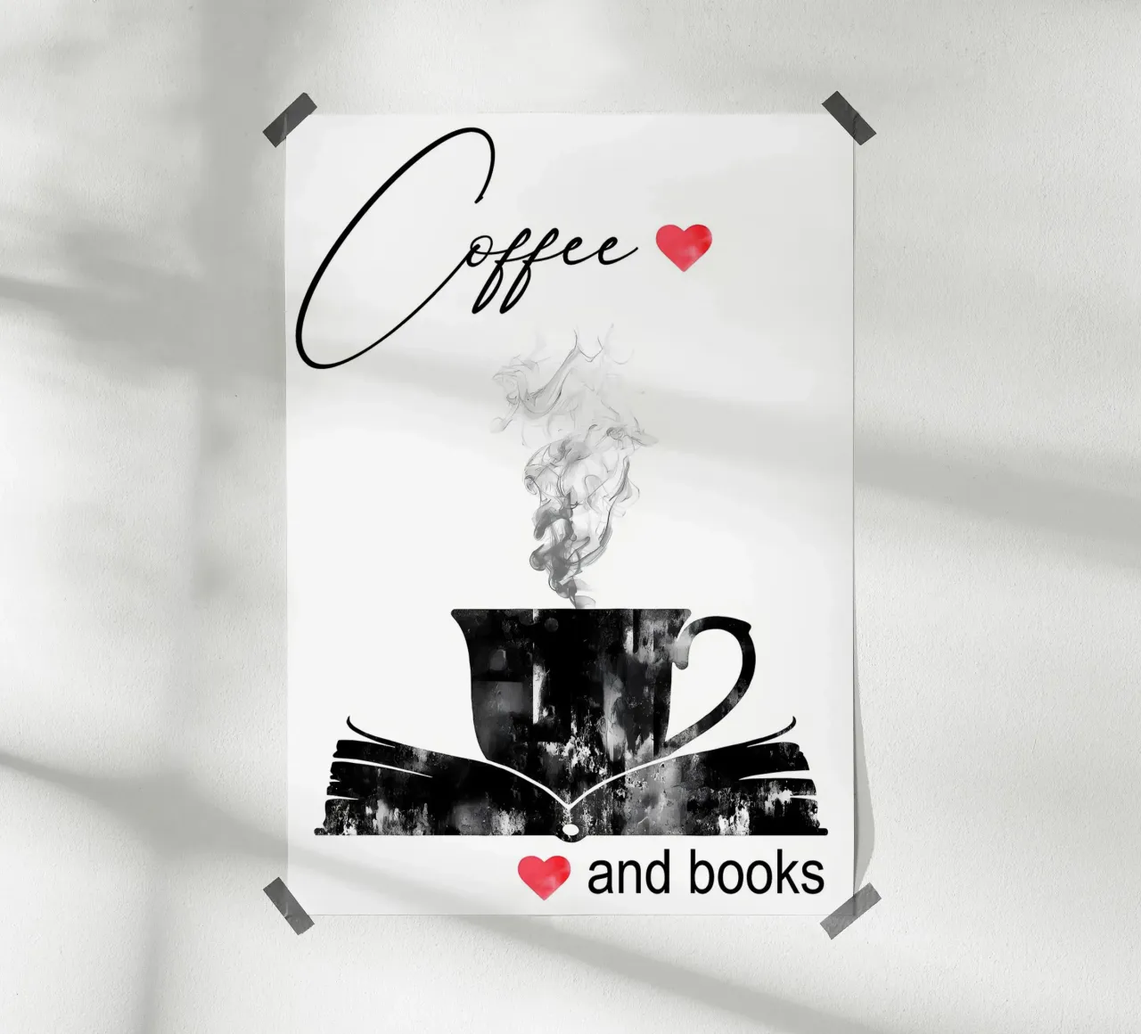 Tazza di caffè e libri poster da Aiden Garcia