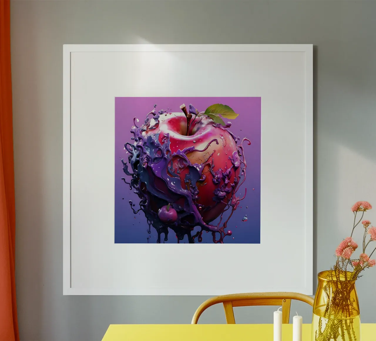 Mela_1 poster con telaio in legno da Pink- und LoveArt by LK