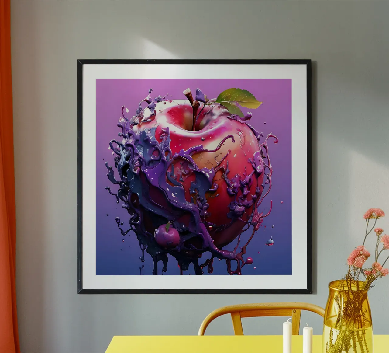 Mela_1 poster con telaio in legno da Pink- und LoveArt by LK