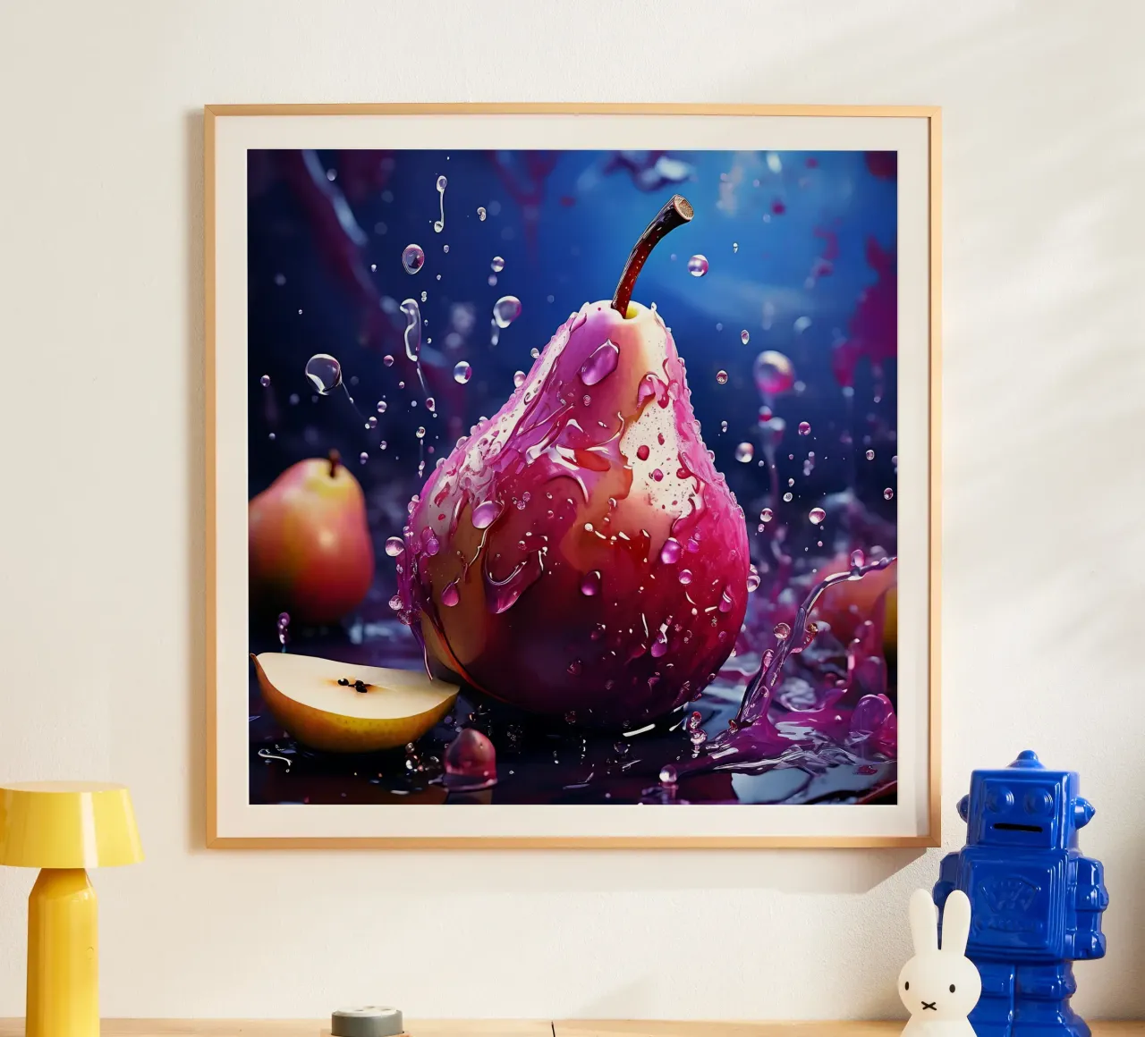 Pera_1 poster con telaio in legno da Pink- und LoveArt by LK