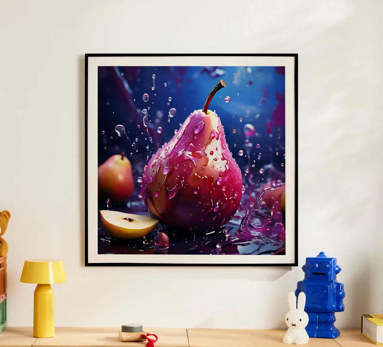 Pera_1 poster con telaio in legno da Pink- und LoveArt by LK