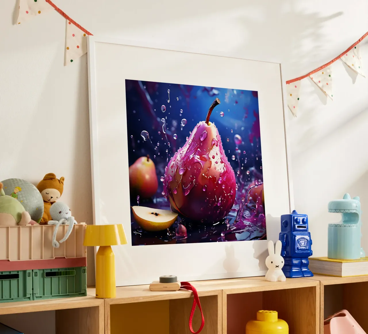 Pera_1 poster con telaio in legno da Pink- und LoveArt by LK