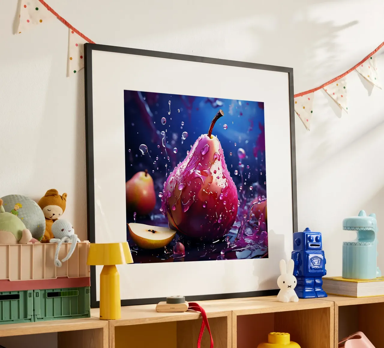 Pera_1 poster con telaio in legno da Pink- und LoveArt by LK
