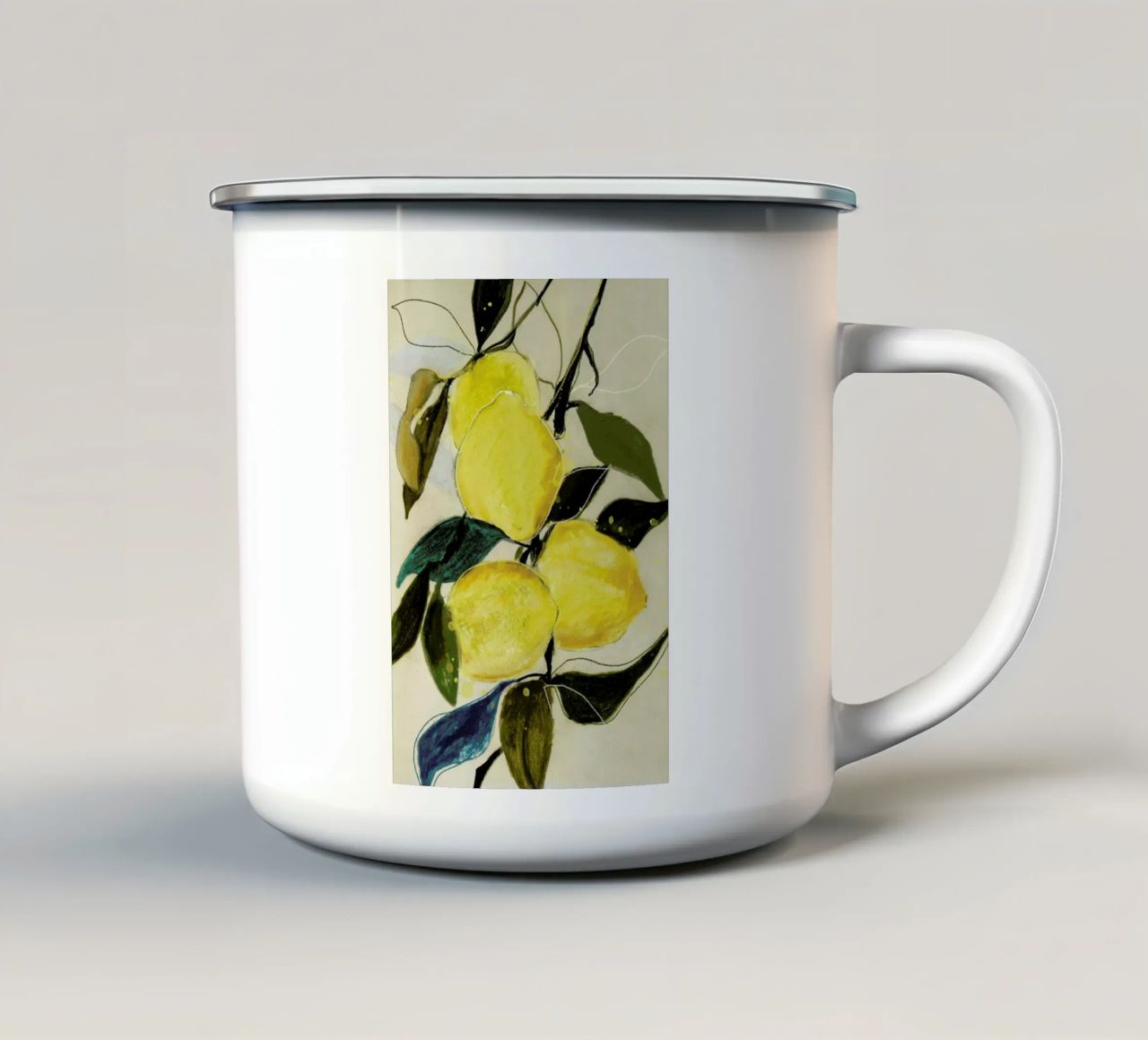 Lemonstudy 1 Emaille Tasse von Leigh Viner