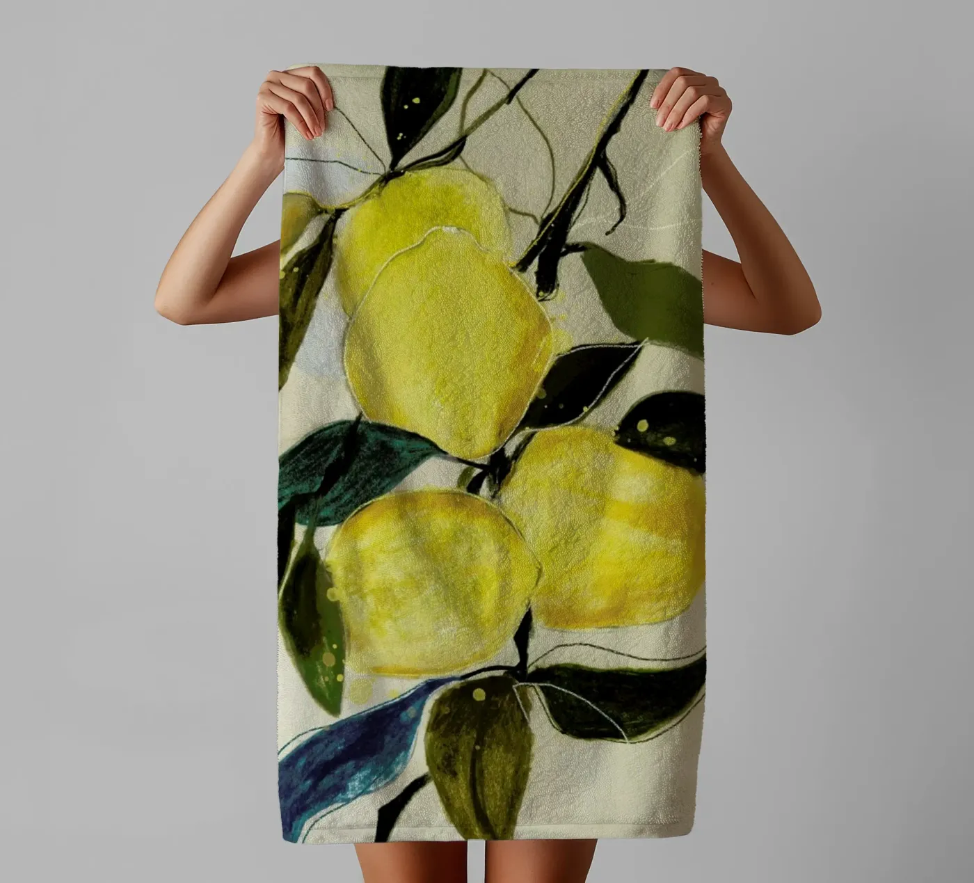 Lemonstudy 1 badhanddoek van Leigh Viner