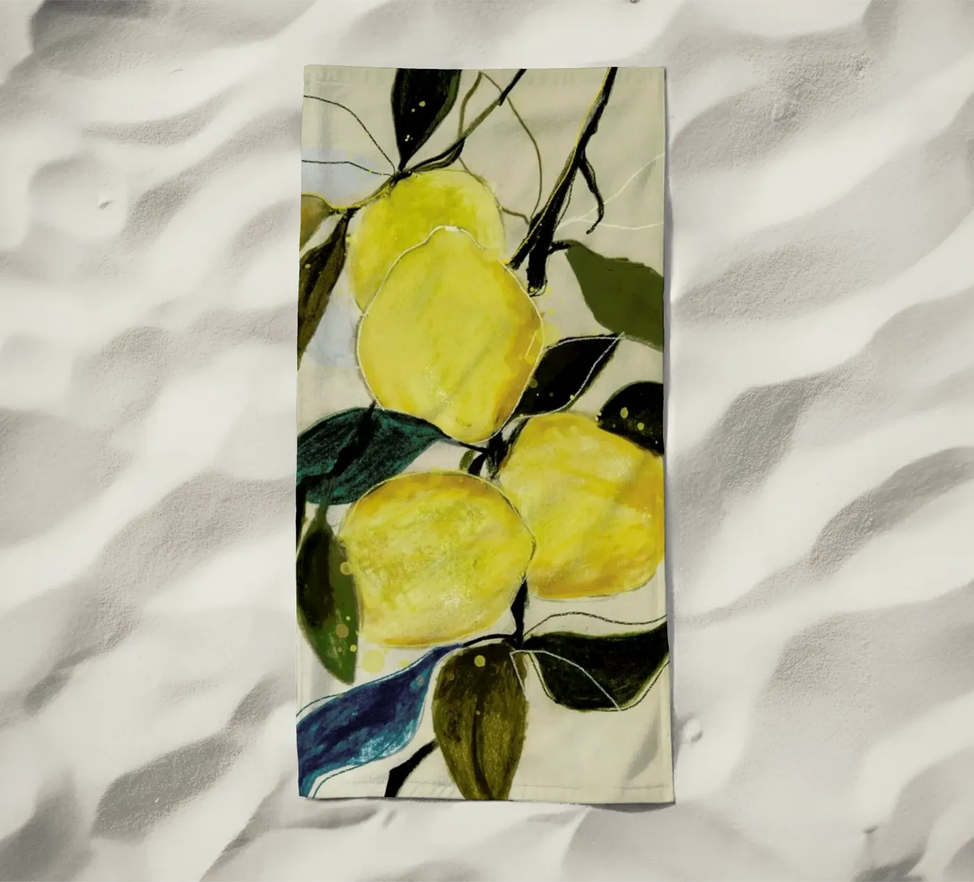 Lemonstudy 1 Strandtuch von Leigh Viner
