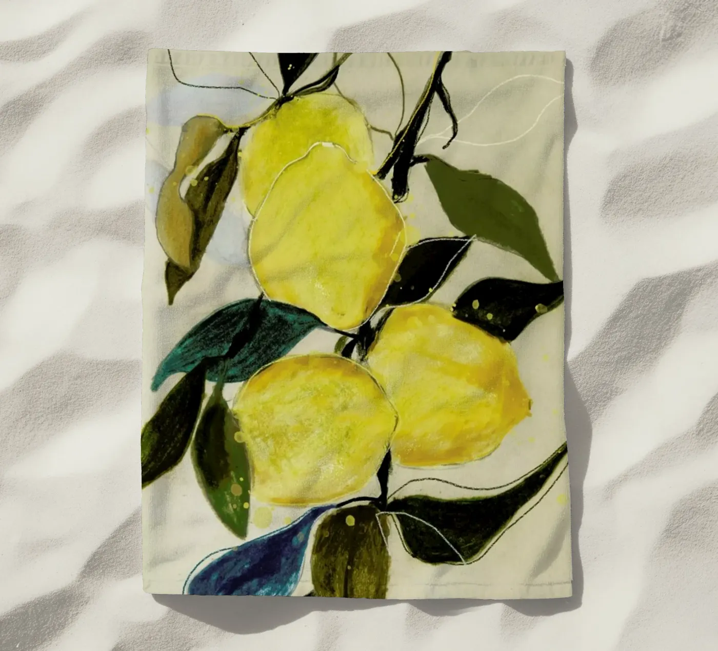 Lemonstudy 1 strandhanddoek van Leigh Viner