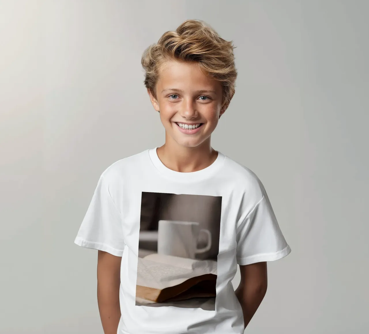 Caffè con libro t-shirt bambini da Aiden Garcia