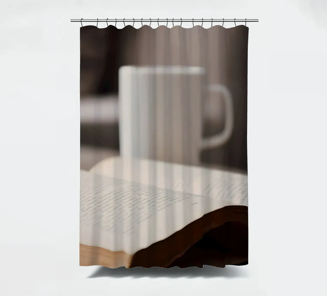 Caffè con libro tenda da doccia da Aiden Garcia