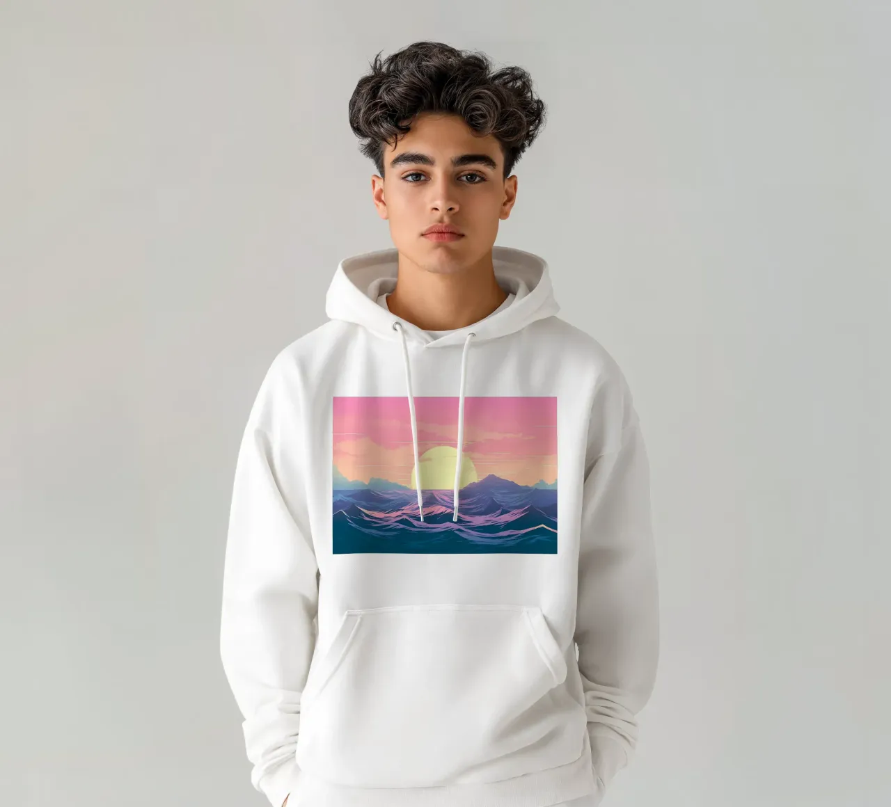 Mare Tramonto Retro felpa con cappuccio da Bartosz Powalka