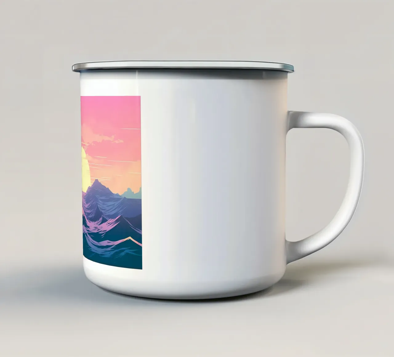 Mare Tramonto Retro tazza in smalto da Bartosz Powalka