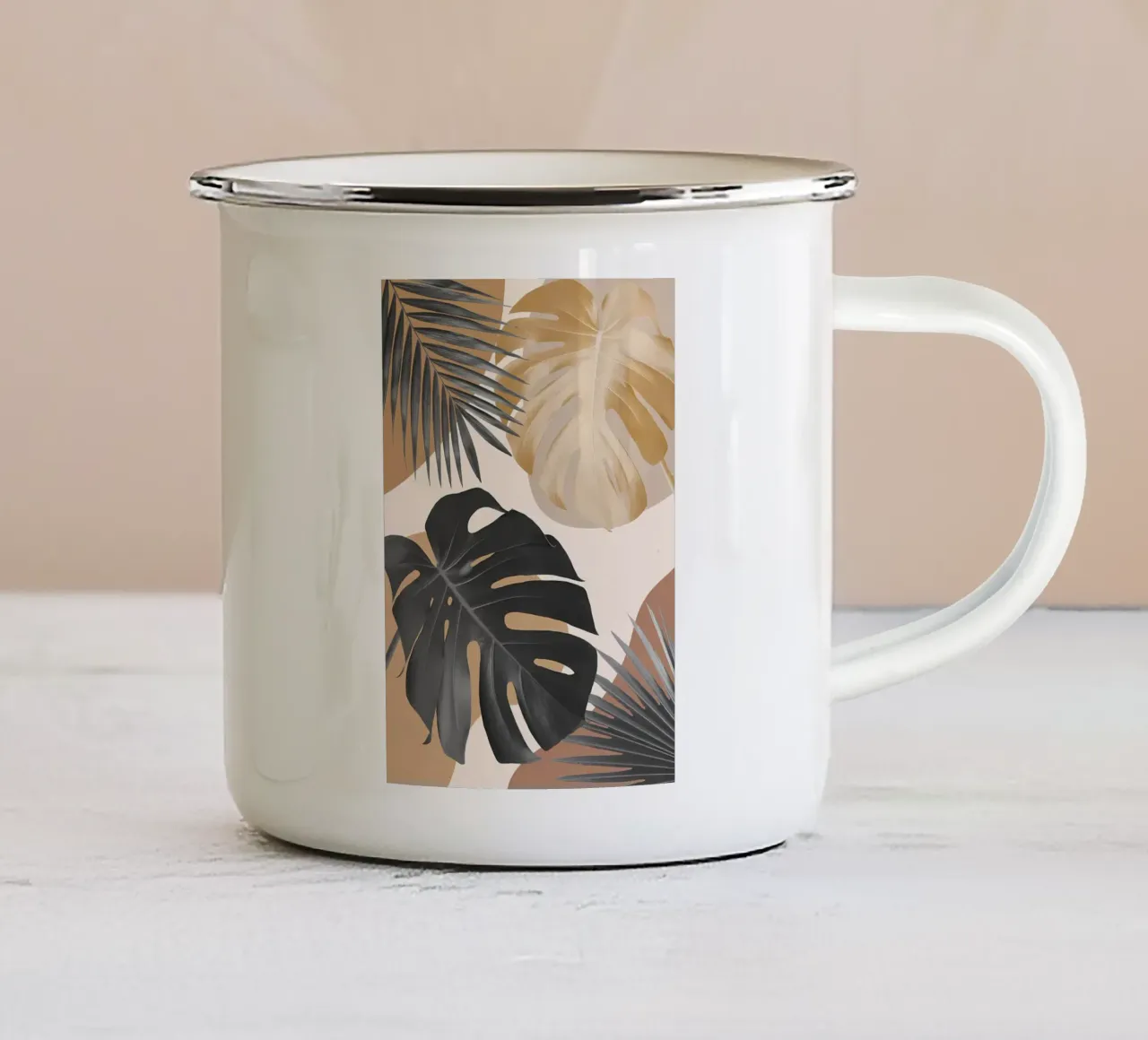 Minimalista floreale 76 tazza in smalto da Nicholas Campbell
