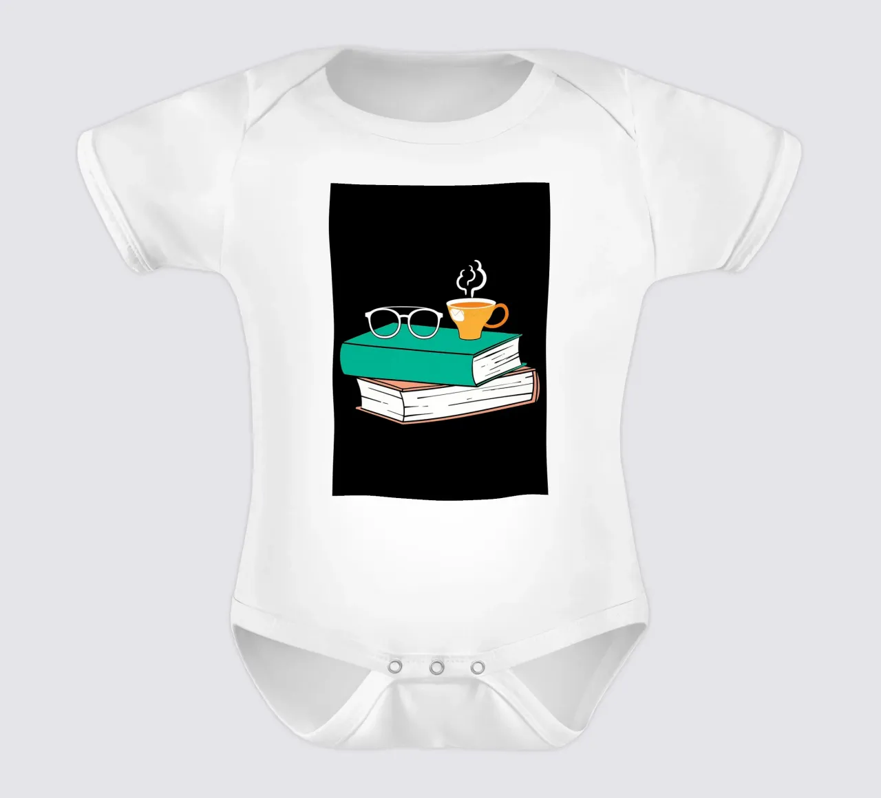 Reading Books short-sleeve baby romper by Aiden Garcia