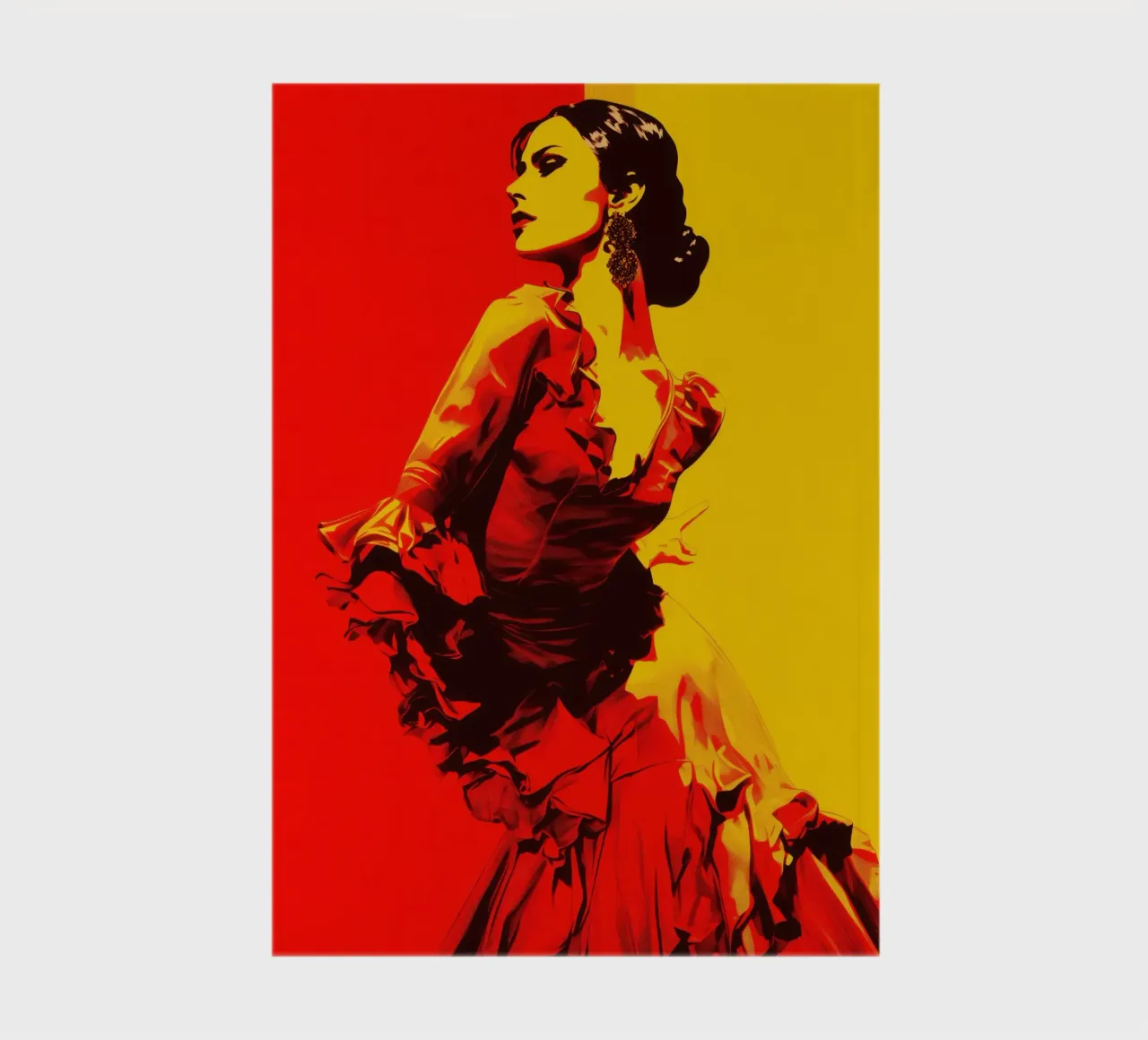 Flamenco First | Danseuse de flamenco stylisée en jaune & rouge carnet de notes de Autofocus