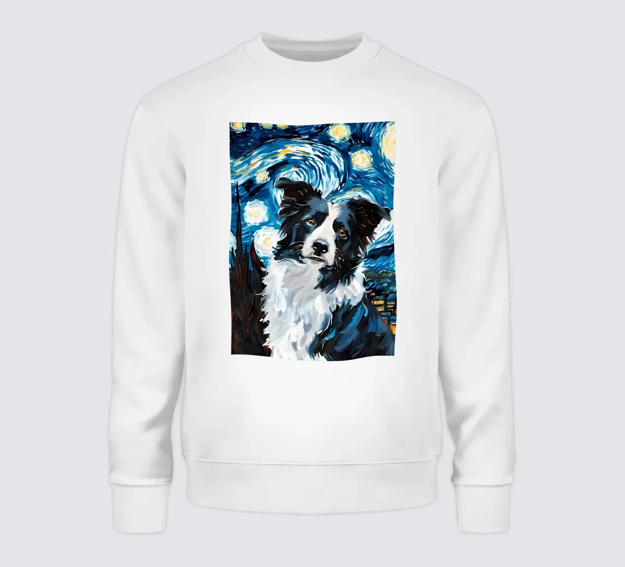 Border Collie Sterrennacht sweatshirt van Adrian Patel