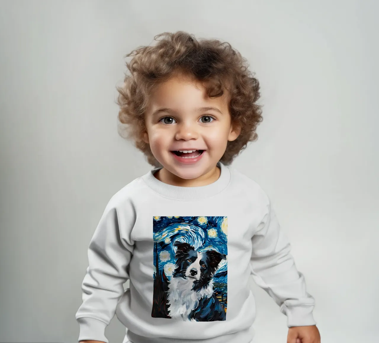 Border Collie Notte stellata felpa neonato da Adrian Patel