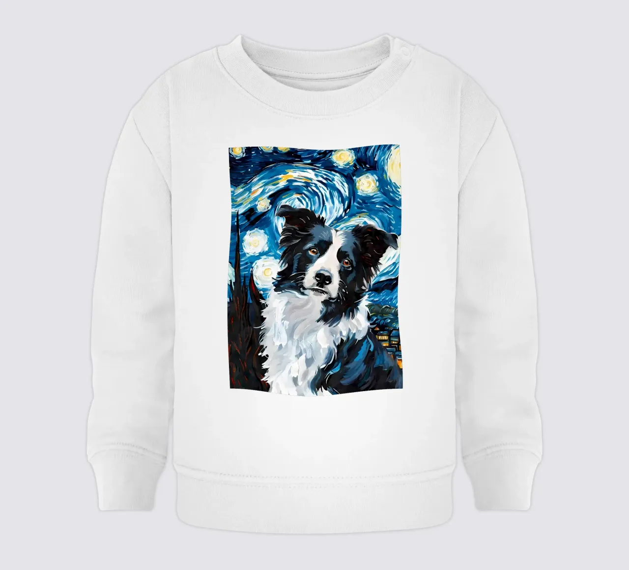 Border Collie Notte stellata felpa neonato da Adrian Patel