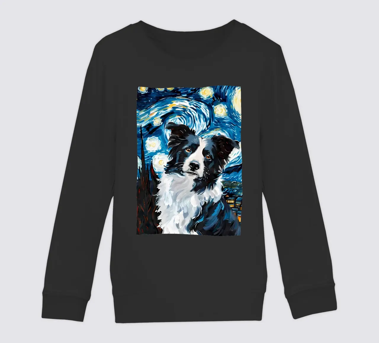Border Collie Notte stellata felpa bambino da Adrian Patel