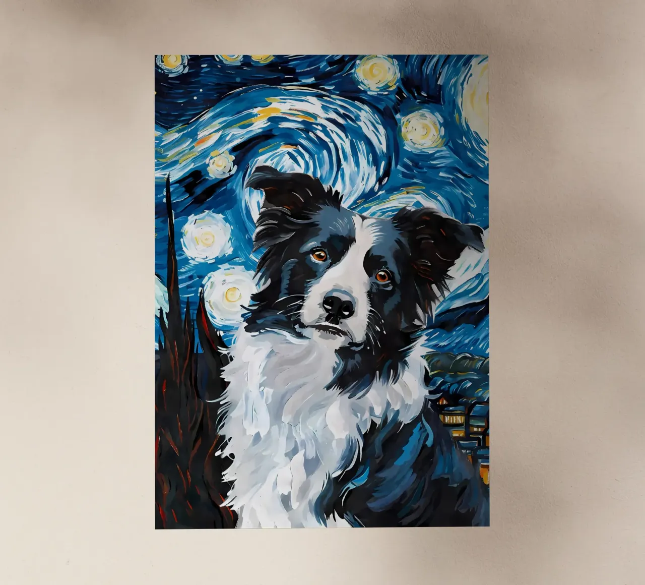 Border Collie Notte stellata pellicola backlit da Adrian Patel