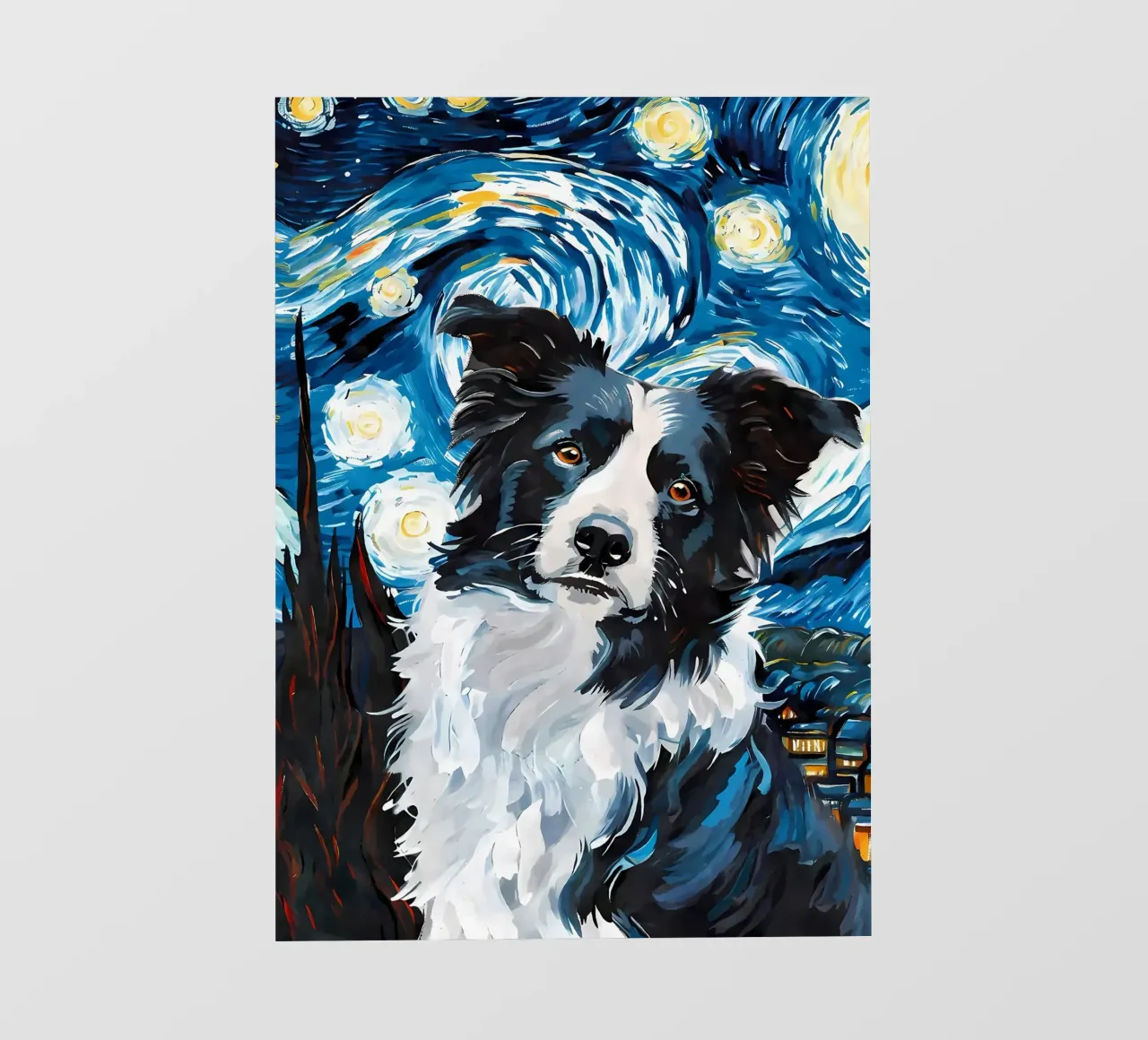 Border Collie Notte stellata pellicola backlit da Adrian Patel