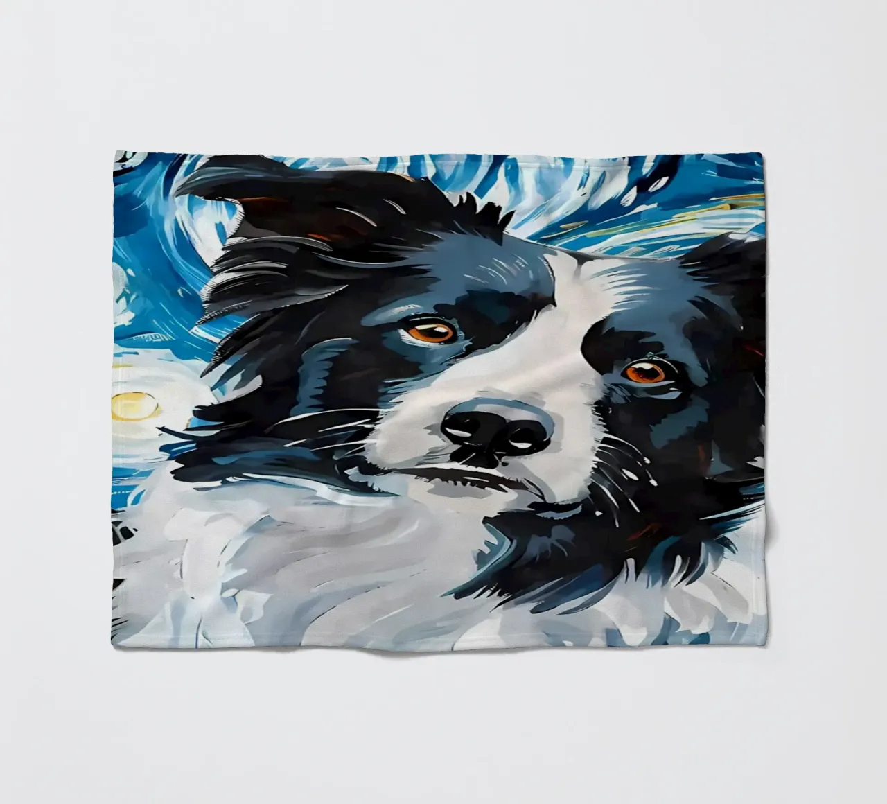 Border Collie Notte stellata coperta in pile da Adrian Patel